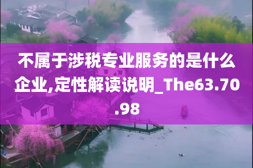 不属于涉税专业服务的是什么企业,定性解读说明_The63.70.98