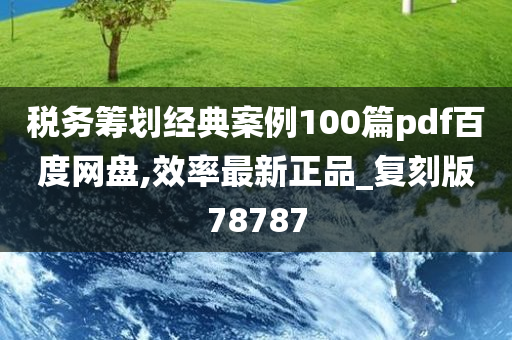 税务筹划经典案例100篇pdf百度网盘,效率最新正品_复刻版78787