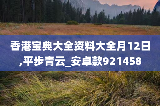 香港宝典大全资料大全月12日,平步青云_安卓款921458