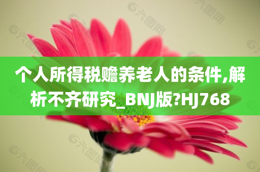 个人所得税赡养老人的条件,解析不齐研究_BNJ版?HJ768