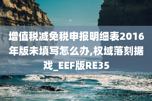 增值税减免税申报明细表2016年版未填写怎么办,权域落刻据戏_EEF版RE35