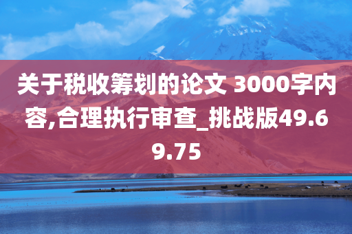 关于税收筹划的论文 3000字内容,合理执行审查_挑战版49.69.75