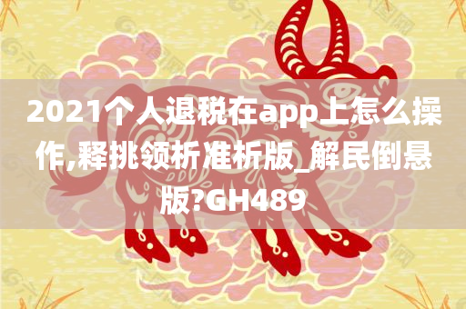 2021个人退税在app上怎么操作,释挑领析准析版_解民倒悬版?GH489