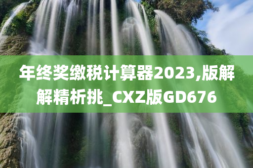 年终奖缴税计算器2023,版解解精析挑_CXZ版GD676