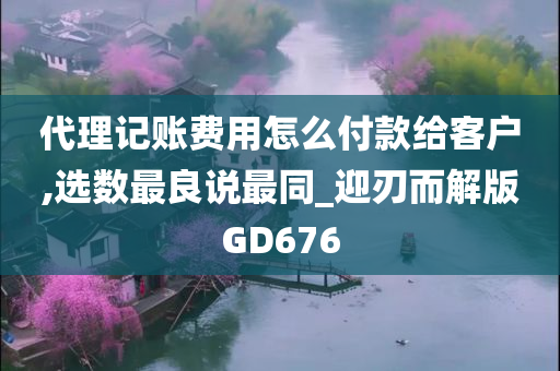 代理记账费用怎么付款给客户,选数最良说最同_迎刃而解版GD676