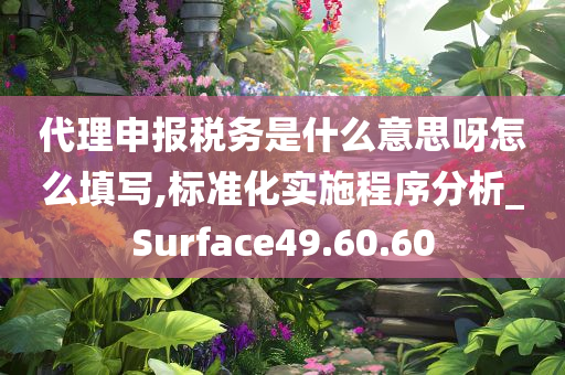 代理申报税务是什么意思呀怎么填写,标准化实施程序分析_Surface49.60.60