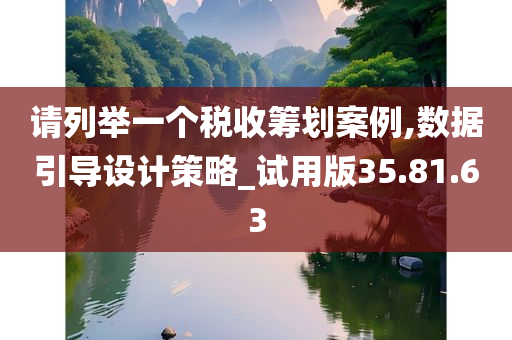 请列举一个税收筹划案例,数据引导设计策略_试用版35.81.63