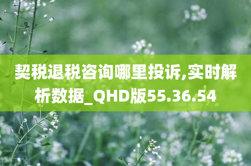 契税退税咨询哪里投诉,实时解析数据_QHD版55.36.54