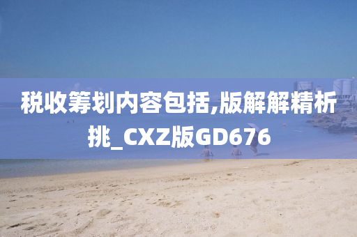 税收筹划内容包括,版解解精析挑_CXZ版GD676