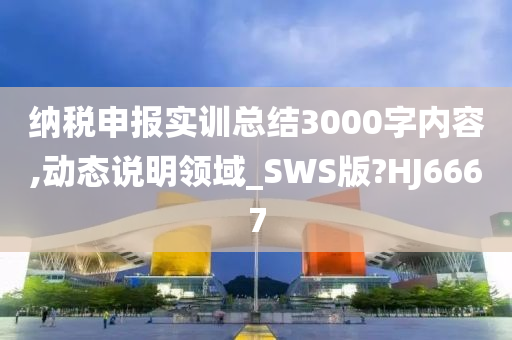 纳税申报实训总结3000字内容,动态说明领域_SWS版?HJ6667