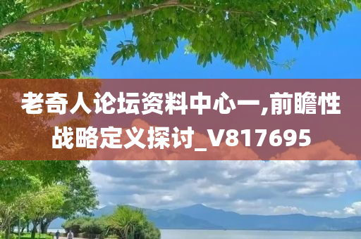 老奇人论坛资料中心一,前瞻性战略定义探讨_V817695