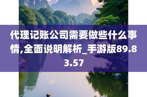 代理记账公司需要做些什么事情,全面说明解析_手游版89.83.57