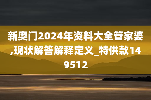 新奥门2024年资料大全管家婆,现状解答解释定义_特供款149512