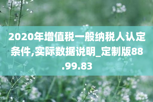 2020年增值税一般纳税人认定条件,实际数据说明_定制版88.99.83