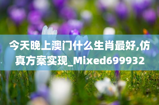 今天晚上澳门什么生肖最好,仿真方案实现_Mixed699932