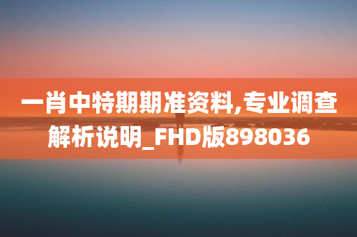 一肖中特期期准资料,专业调查解析说明_FHD版898036