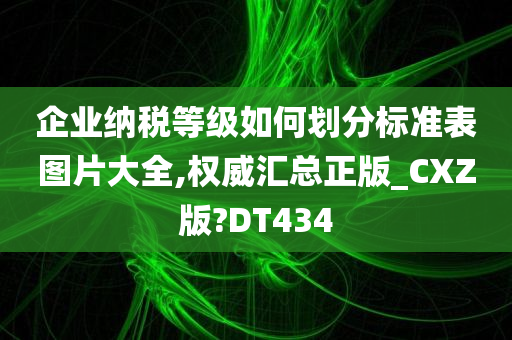 企业纳税等级如何划分标准表图片大全,权威汇总正版_CXZ版?DT434