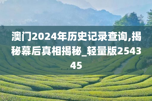 澳门2024年历史记录查询,揭秘幕后真相揭秘_轻量版254345