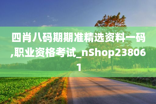 四肖八码期期准精选资料一码,职业资格考试_nShop238061