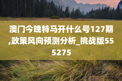 澳门今晚特马开什么号127期,政策风向预测分析_挑战版555275