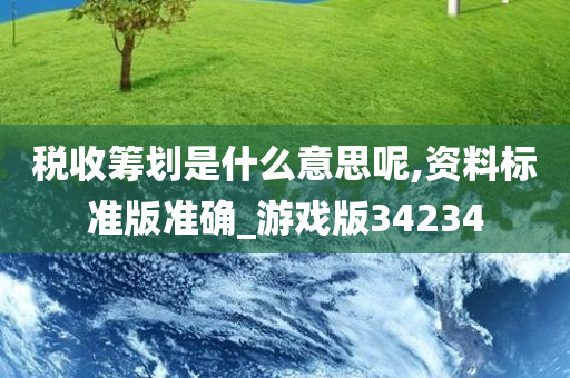 税收筹划是什么意思呢,资料标准版准确_游戏版34234