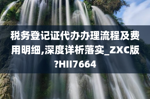 税务登记证代办办理流程及费用明细,深度详析落实_ZXC版?HII7664