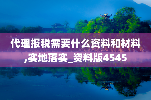 代理报税需要什么资料和材料,实地落实_资料版4545