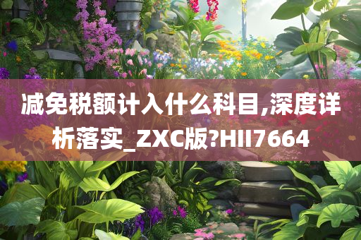 减免税额计入什么科目,深度详析落实_ZXC版?HII7664