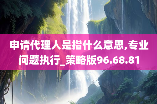 申请代理人是指什么意思,专业问题执行_策略版96.68.81