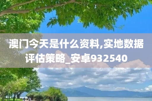 澳门今天是什么资料,实地数据评估策略_安卓932540