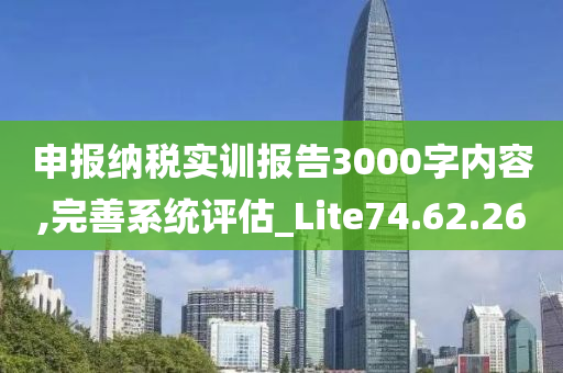 申报纳税实训报告3000字内容,完善系统评估_Lite74.62.26