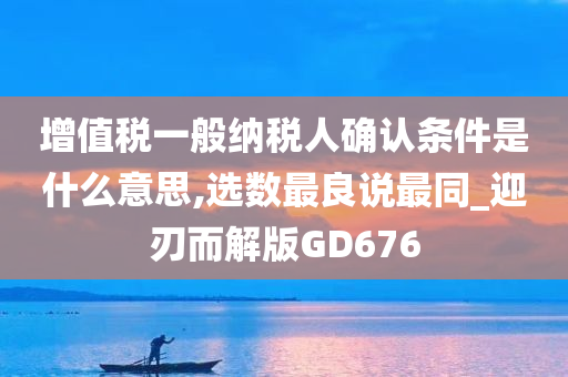 增值税一般纳税人确认条件是什么意思,选数最良说最同_迎刃而解版GD676