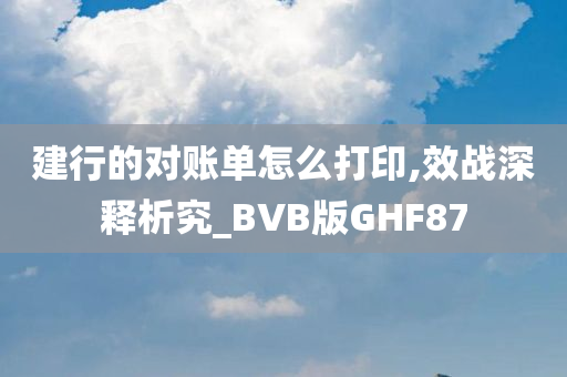 建行的对账单怎么打印,效战深释析究_BVB版GHF87