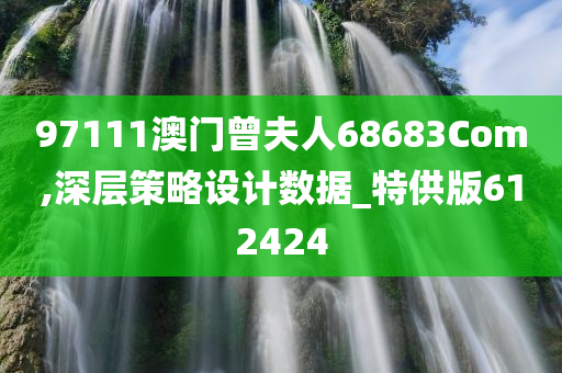 97111澳门曾夫人68683Com,深层策略设计数据_特供版612424