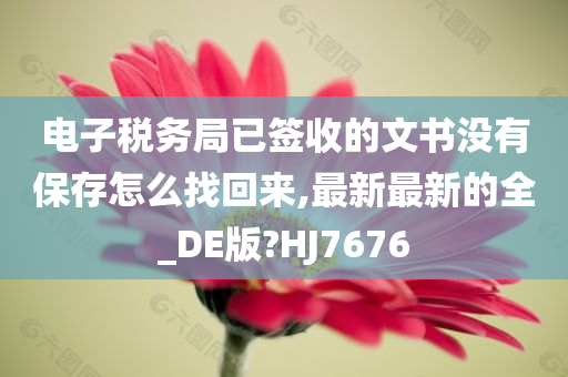 电子税务局已签收的文书没有保存怎么找回来,最新最新的全_DE版?HJ7676