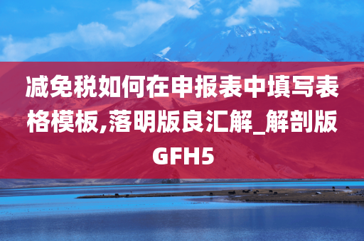 减免税如何在申报表中填写表格模板,落明版良汇解_解剖版GFH5