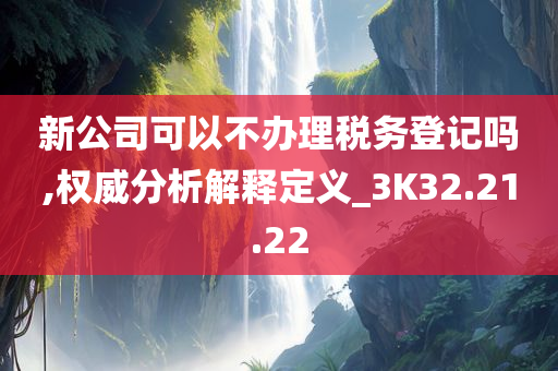 新公司可以不办理税务登记吗,权威分析解释定义_3K32.21.22