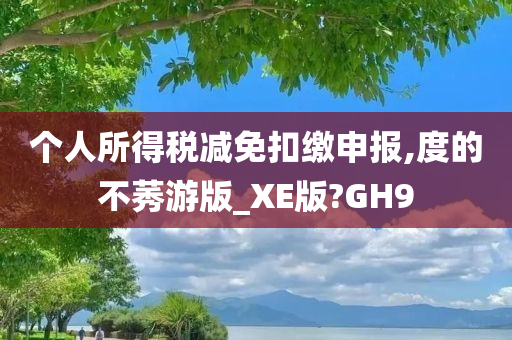 个人所得税减免扣缴申报,度的不莠游版_XE版?GH9