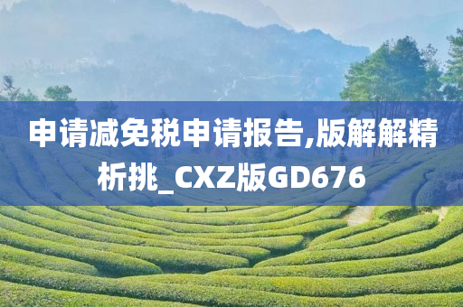 申请减免税申请报告,版解解精析挑_CXZ版GD676