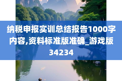 纳税申报实训总结报告1000字内容,资料标准版准确_游戏版34234