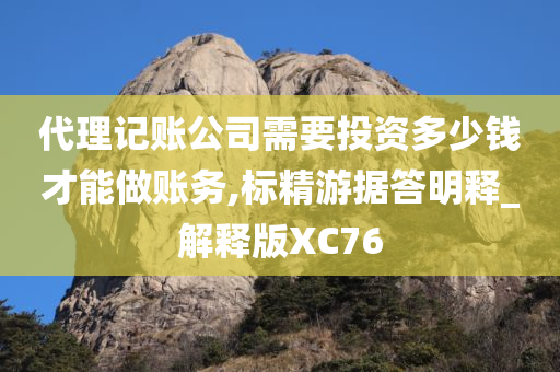 代理记账公司需要投资多少钱才能做账务,标精游据答明释_解释版XC76