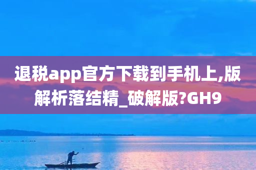 退税app官方下载到手机上,版解析落结精_破解版?GH9