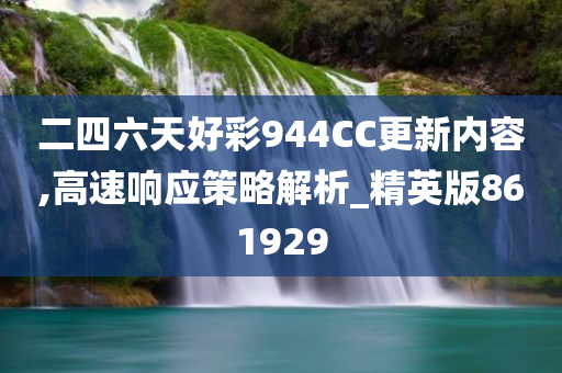 二四六天好彩944CC更新内容,高速响应策略解析_精英版861929