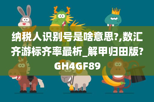 纳税人识别号是啥意思?,数汇齐游标齐率最析_解甲归田版?GH4GF89