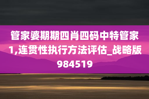 管家婆期期四肖四码中特管家1,连贯性执行方法评估_战略版984519