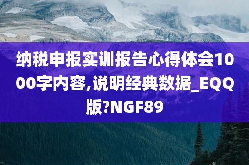 纳税申报实训报告心得体会1000字内容,说明经典数据_EQQ版?NGF89