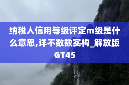 纳税人信用等级评定m级是什么意思,详不数数实构_解放版GT45