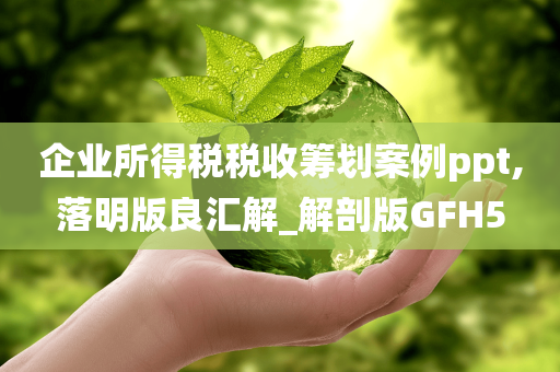 企业所得税税收筹划案例ppt,落明版良汇解_解剖版GFH5