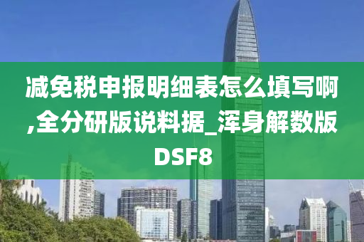 减免税申报明细表怎么填写啊,全分研版说料据_浑身解数版DSF8