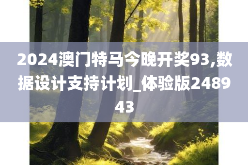 2024澳门特马今晚开奖93,数据设计支持计划_体验版248943